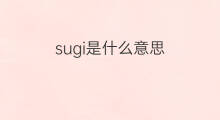 sugi是什么意思 sugi的中文翻译、读音、例句
