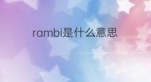rambi是什么意思 rambi的中文翻译、读音、例句