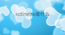 satinette是什么意思 satinette的中文翻译、读音、例句