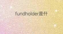 fundholder是什么意思 fundholder的中文翻译、读音、例句
