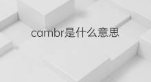 cambr是什么意思 cambr的中文翻译、读音、例句