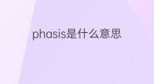 phasis是什么意思 phasis的中文翻译、读音、例句