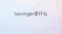 loevinger是什么意思 loevinger的中文翻译、读音、例句