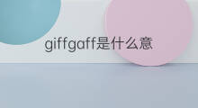 giffgaff是什么意思 giffgaff的中文翻译、读音、例句
