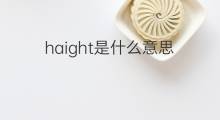 haight是什么意思 haight的中文翻译、读音、例句