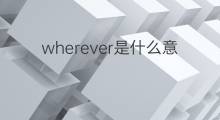 wherever是什么意思 wherever的中文翻译、读音、例句