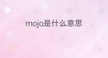 mojo是什么意思 mojo的中文翻译、读音、例句