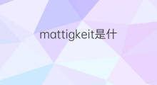 mattigkeit是什么意思 mattigkeit的中文翻译、读音、例句
