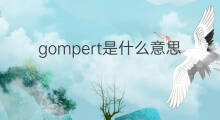 gompert是什么意思 gompert的中文翻译、读音、例句