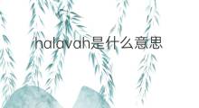 halavah是什么意思 halavah的中文翻译、读音、例句