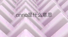 anna是什么意思 anna的中文翻译、读音、例句