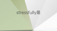 stressfully是什么意思 stressfully的翻译、读音、例句、中文解释