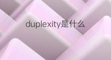duplexity是什么意思 duplexity的翻译、读音、例句、中文解释