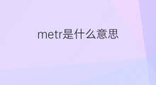 metr是什么意思 metr的翻译、读音、例句、中文解释