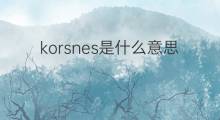 korsnes是什么意思 korsnes的翻译、读音、例句、中文解释