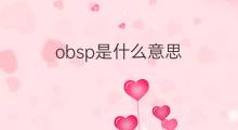 obsp是什么意思 obsp的翻译、读音、例句、中文解释