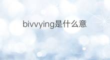 bivvying是什么意思 bivvying的翻译、读音、例句、中文解释