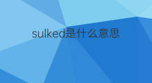 sulked是什么意思 sulked的翻译、读音、例句、中文解释