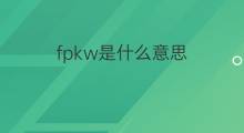 fpkw是什么意思 fpkw的翻译、读音、例句、中文解释