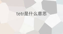 tetr是什么意思 tetr的翻译、读音、例句、中文解释