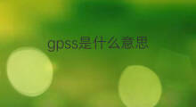 gpss是什么意思 gpss的翻译、读音、例句、中文解释
