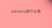 advisers是什么意思 advisers的翻译、读音、例句、中文解释