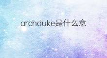 archduke是什么意思 archduke的翻译、读音、例句、中文解释