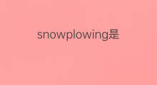 snowplowing是什么意思 snowplowing的中文翻译、读音、例句
