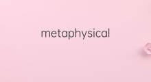 metaphysical是什么意思 metaphysical的中文翻译、读音、例句
