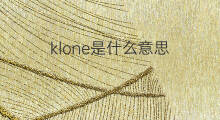klone是什么意思 klone的中文翻译、读音、例句