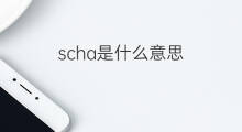 scha是什么意思 scha的中文翻译、读音、例句