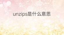 unzips是什么意思 unzips的中文翻译、读音、例句