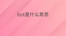 bot是什么意思 bot的中文翻译、读音、例句