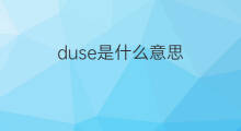 duse是什么意思 duse的中文翻译、读音、例句