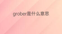 grober是什么意思 grober的中文翻译、读音、例句