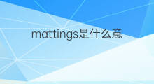mattings是什么意思 mattings的中文翻译、读音、例句
