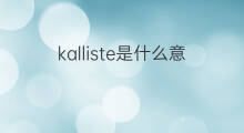 kalliste是什么意思 kalliste的中文翻译、读音、例句