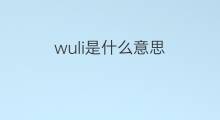 wuli是什么意思 英文名wuli的翻译、发音、来源