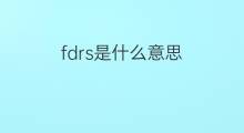 fdrs是什么意思 fdrs的中文翻译、读音、例句