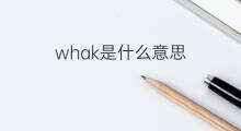 whak是什么意思 whak的中文翻译、读音、例句