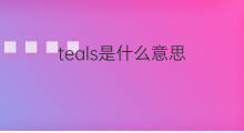 teals是什么意思 teals的中文翻译、读音、例句