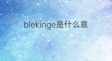blekinge是什么意思 blekinge的中文翻译、读音、例句