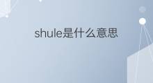 shule是什么意思 shule的中文翻译、读音、例句