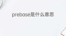 prebase是什么意思 prebase的中文翻译、读音、例句