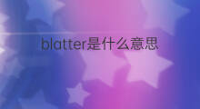 blatter是什么意思 blatter的中文翻译、读音、例句