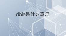 dbls是什么意思 dbls的中文翻译、读音、例句