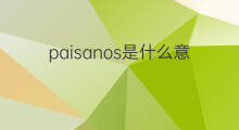 paisanos是什么意思 paisanos的中文翻译、读音、例句