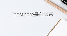 aesthete是什么意思 aesthete的中文翻译、读音、例句