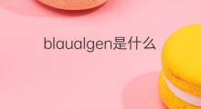 blaualgen是什么意思 blaualgen的中文翻译、读音、例句