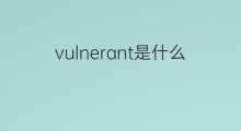 vulnerant是什么意思 vulnerant的中文翻译、读音、例句